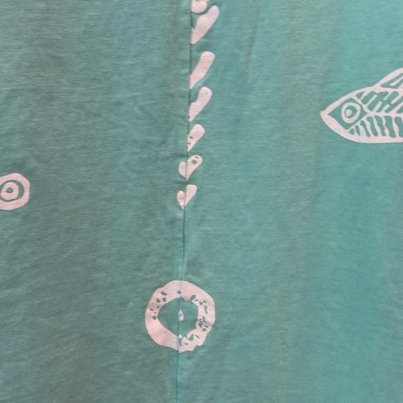 Baba Hawaiian. Teal blue. Tank style midi dress. Polynesian sea pattern. Size XL - Picture 5 of 5